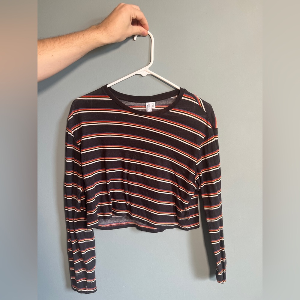 & Other Stories long sleeve stripe crop top